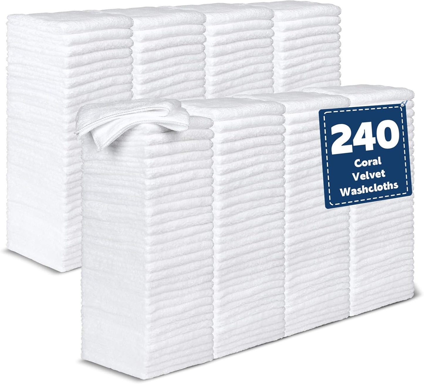 Coral Velvet Washcloths Bulk - Highly Absorbent and Soft Towels