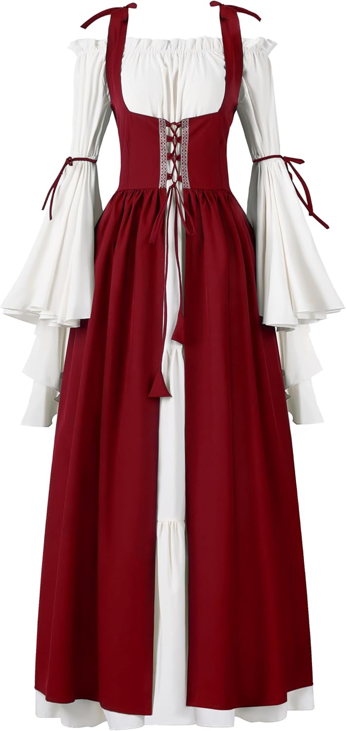 Renaissance Costume Women Corset Dress for Halloween Fun