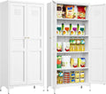 SISESOL Metal Storage Cabinet with Doors and Shelves - 5 Tier Pantry