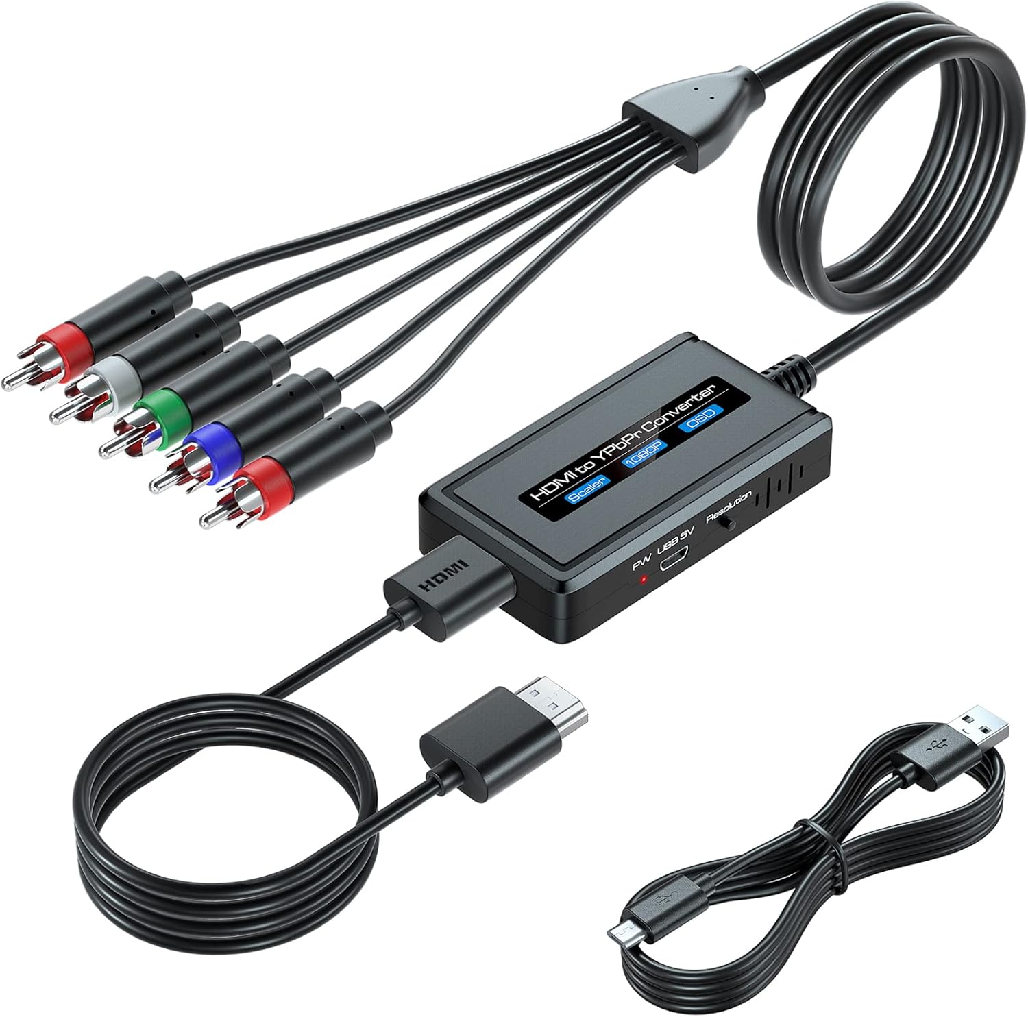 HDMI to Component Converter Cable with Scaler Function for TVs
