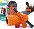 5 in 1 Foam Roller Set Orange Black - Deep Tissue Muscle Massage