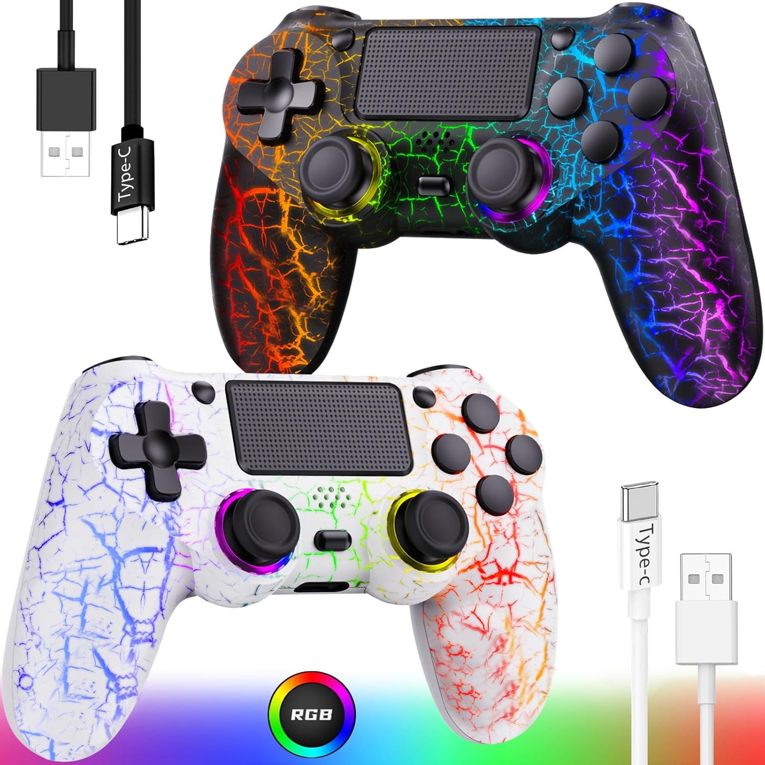 GamingBoy Wireless Controller for PS4 with RGB Light-up Design