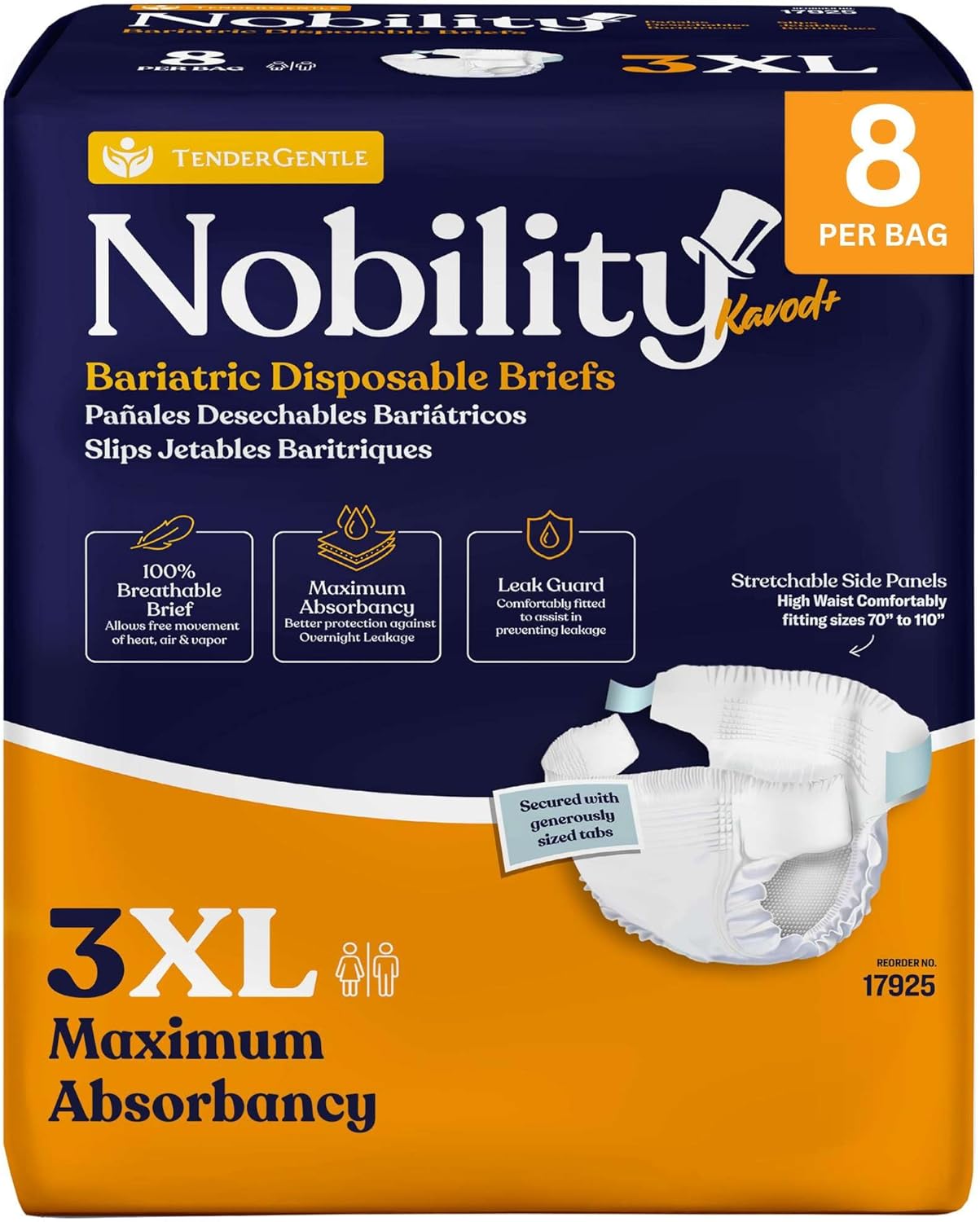 8 Bariatric Disposable Diapers ~ Maximum Absorbency!