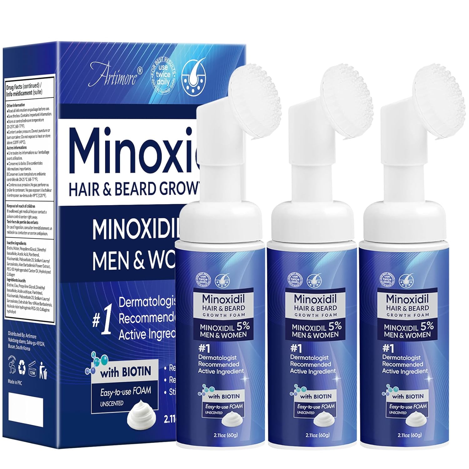 5% Minoxidil Foam for Men and Women - Effective Hair Growth
