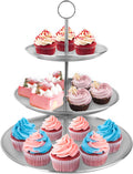 3 Tier Silver Cupcake Stand Stainless Steel Dessert Display Rack