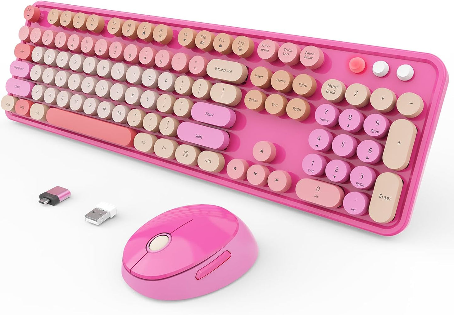 SkyGive Retro Wireless Keyboard & Mouse Combo - Ergonomic Typewriter Design