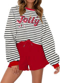 Christmas Sweat Shorts Set Women 2 Piece Merry Sequin Outfit - Cozy