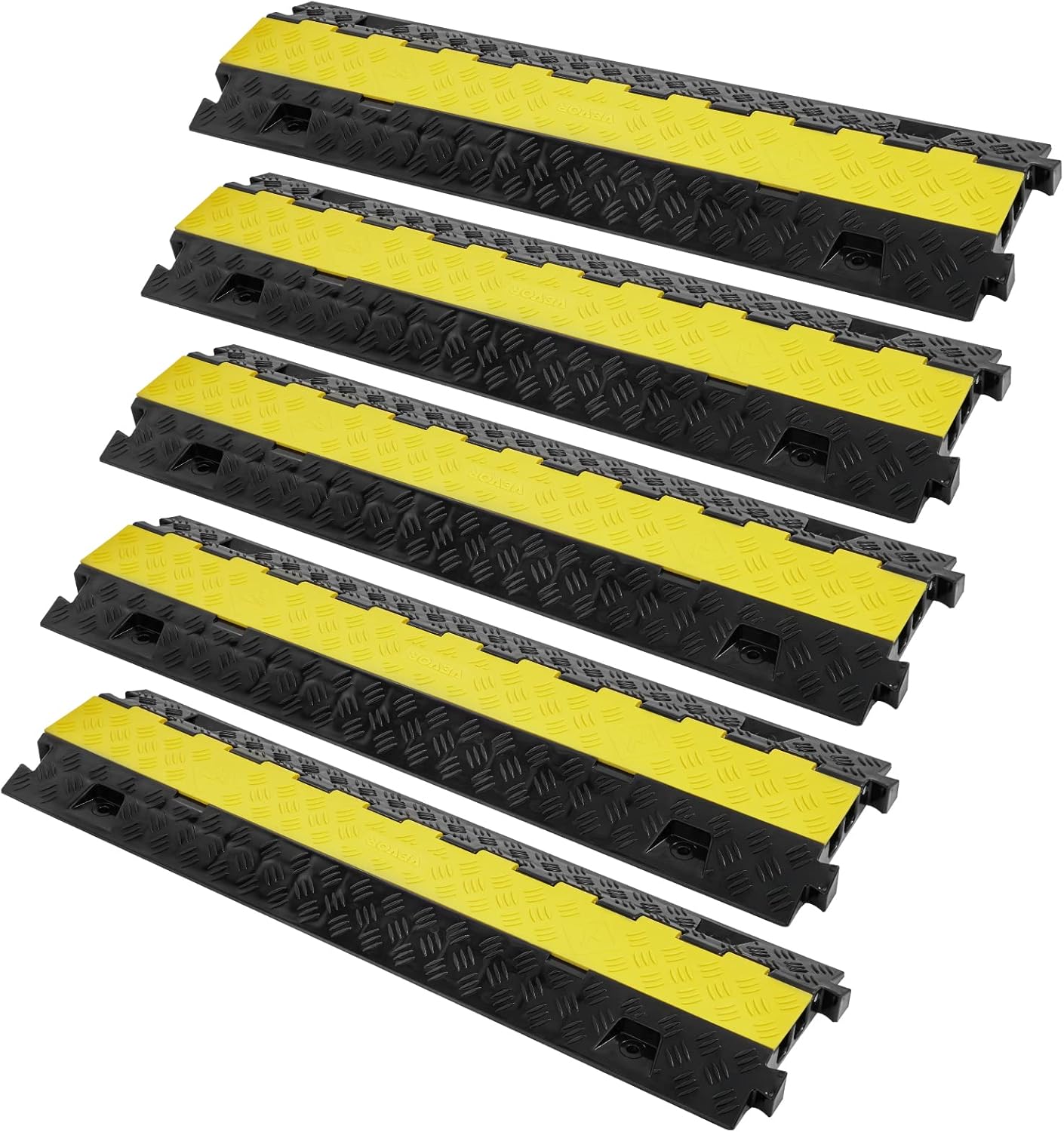 VEVOR 5 PCs TPU Cable Protector Ramp for Driveway Safety