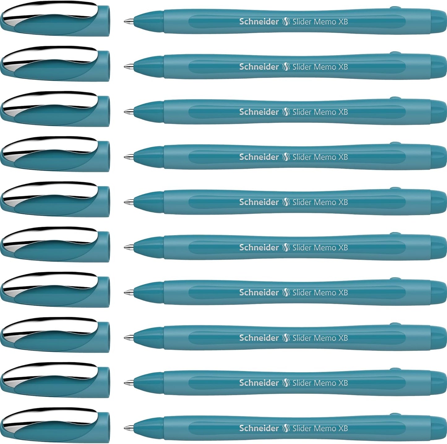 Schneider Slider Memo XB Ballpoint Pen Pack of 10 in Teal