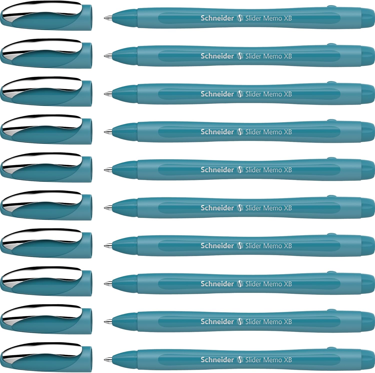 Schneider Slider Memo XB Ballpoint Pen Pack of 10 in Teal