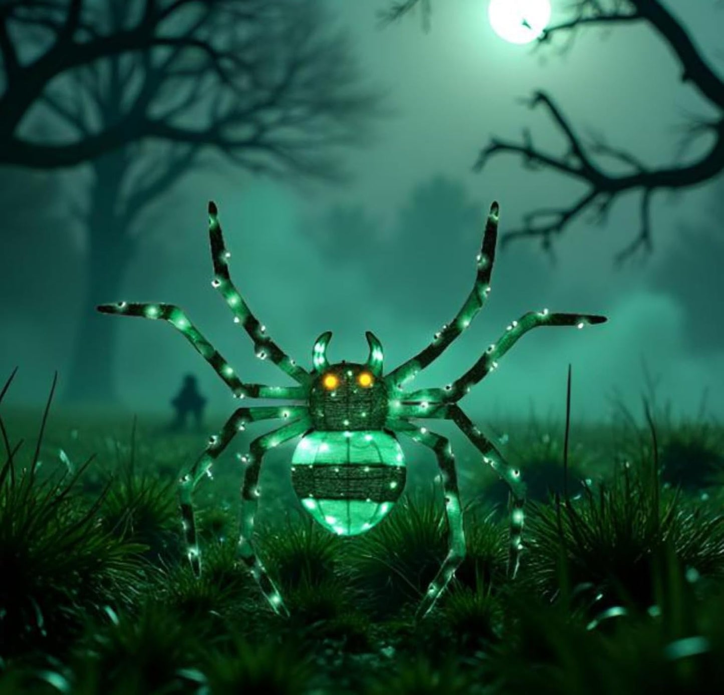 Giant 4.6Ft Light Up Spider Halloween Decorations for Outdoors