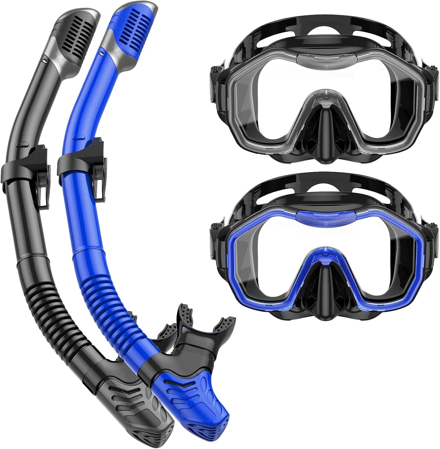 Snorkeling Gear for Adults and Kids - Dry-Top Snorkel Set