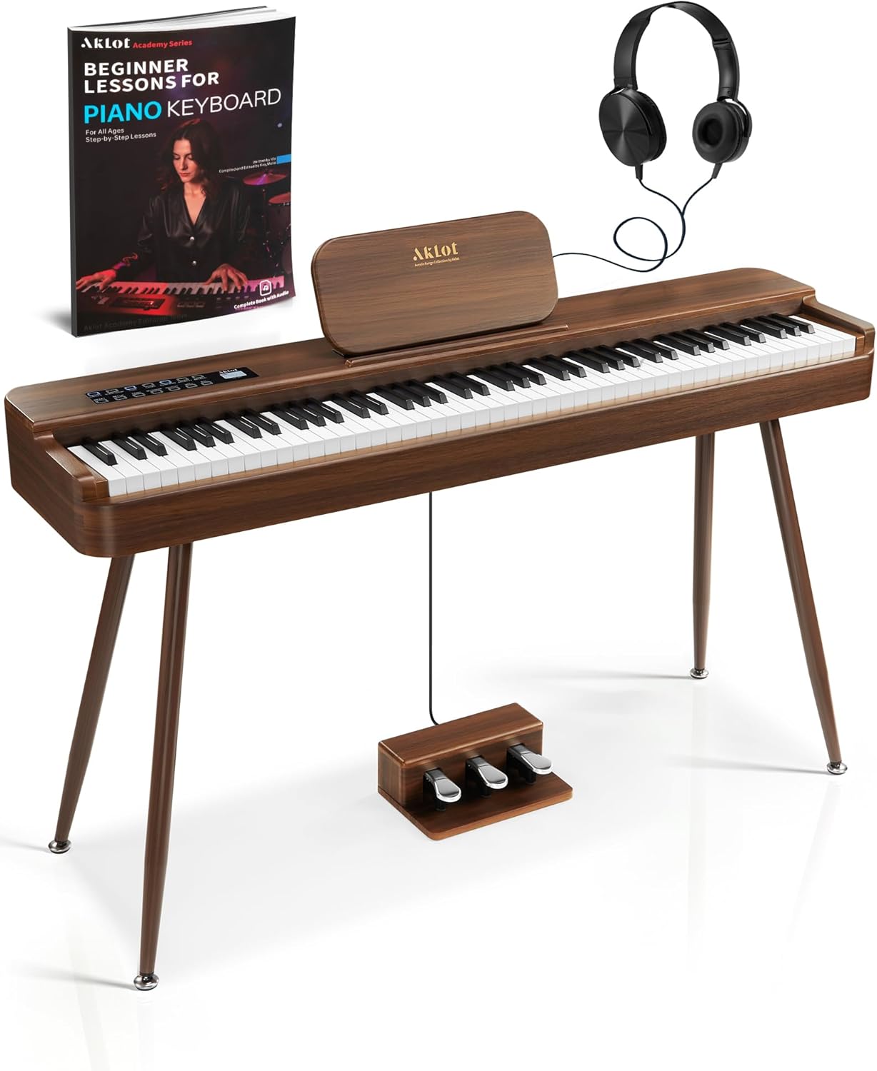 AKLOT Touchscreen Weighted Piano: Graded Hammer Action, Handcrafted Design