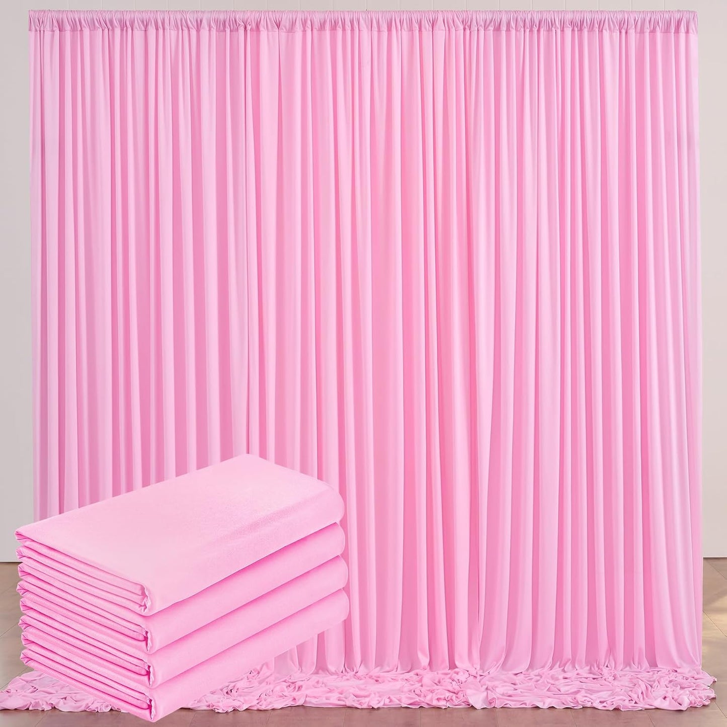 10ftx20ft Baby Pink Backdrop Curtain Panels for Memorable Events
