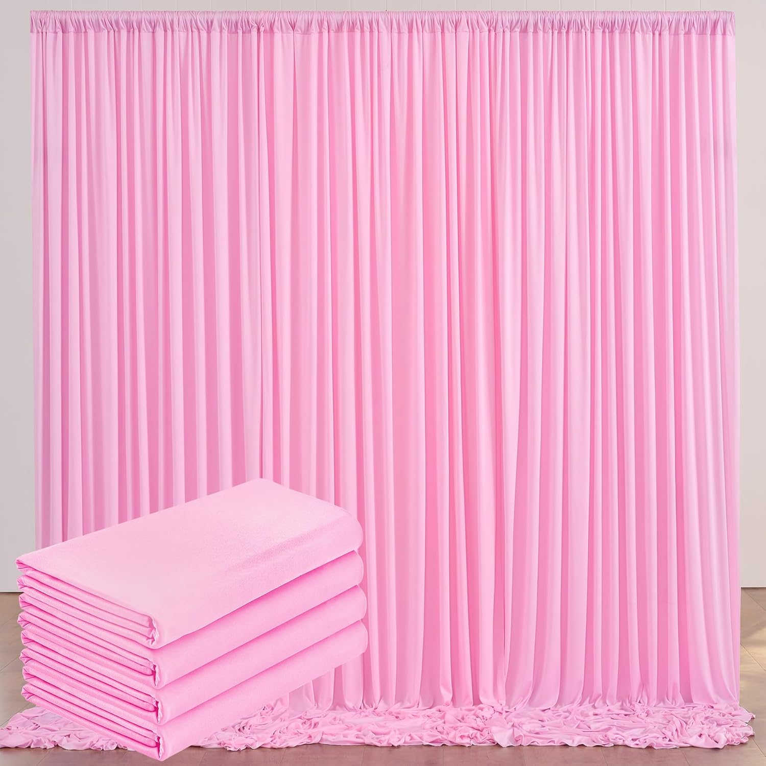 10ftx20ft Baby Pink Backdrop Curtain Panels for Memorable Events