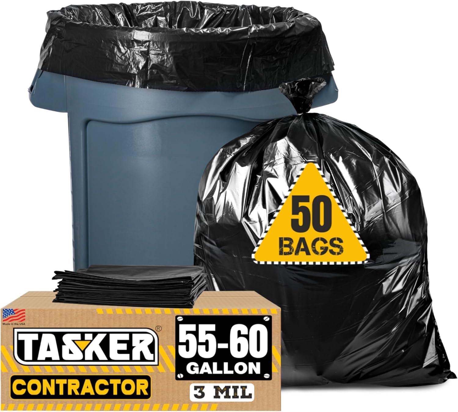 Heavy Duty 55 Gallon Contractor Garbage Bags for Tough Jobs