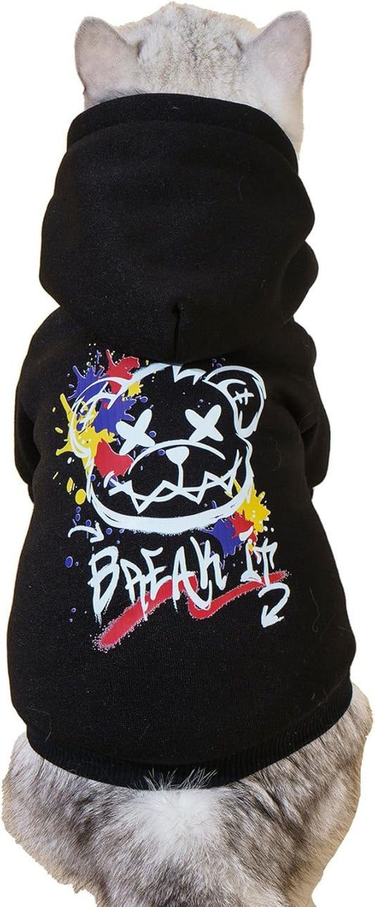 QWINEE Cartoon Bear Cat Hoodie - Warm & Stretchy