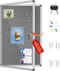Enclosed Bulletin Board 36in x 24in Tamper-Proof Display Case - Secure