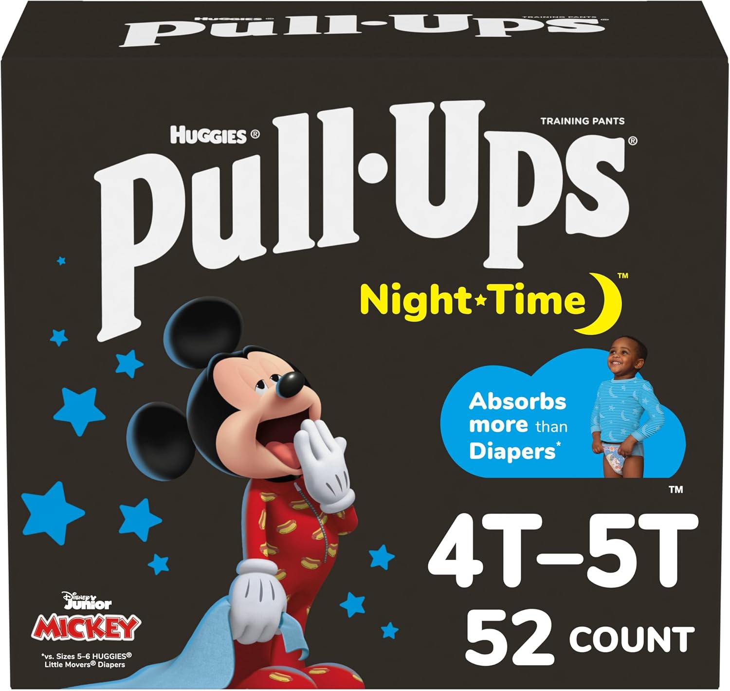 Pull-Ups Boys' Night-Time Training Pants, Size 4T-5T, 52 Ct - Overnight Protection