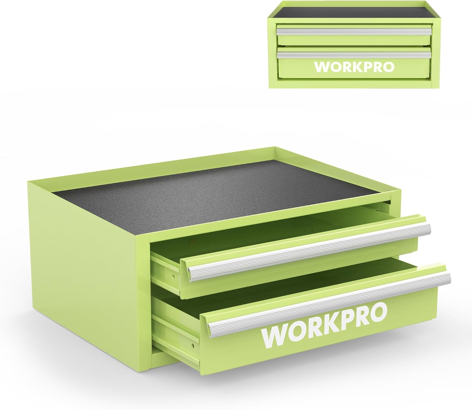 WORKPRO Mini Tool Box with Drawers & Open Top Storage Solution