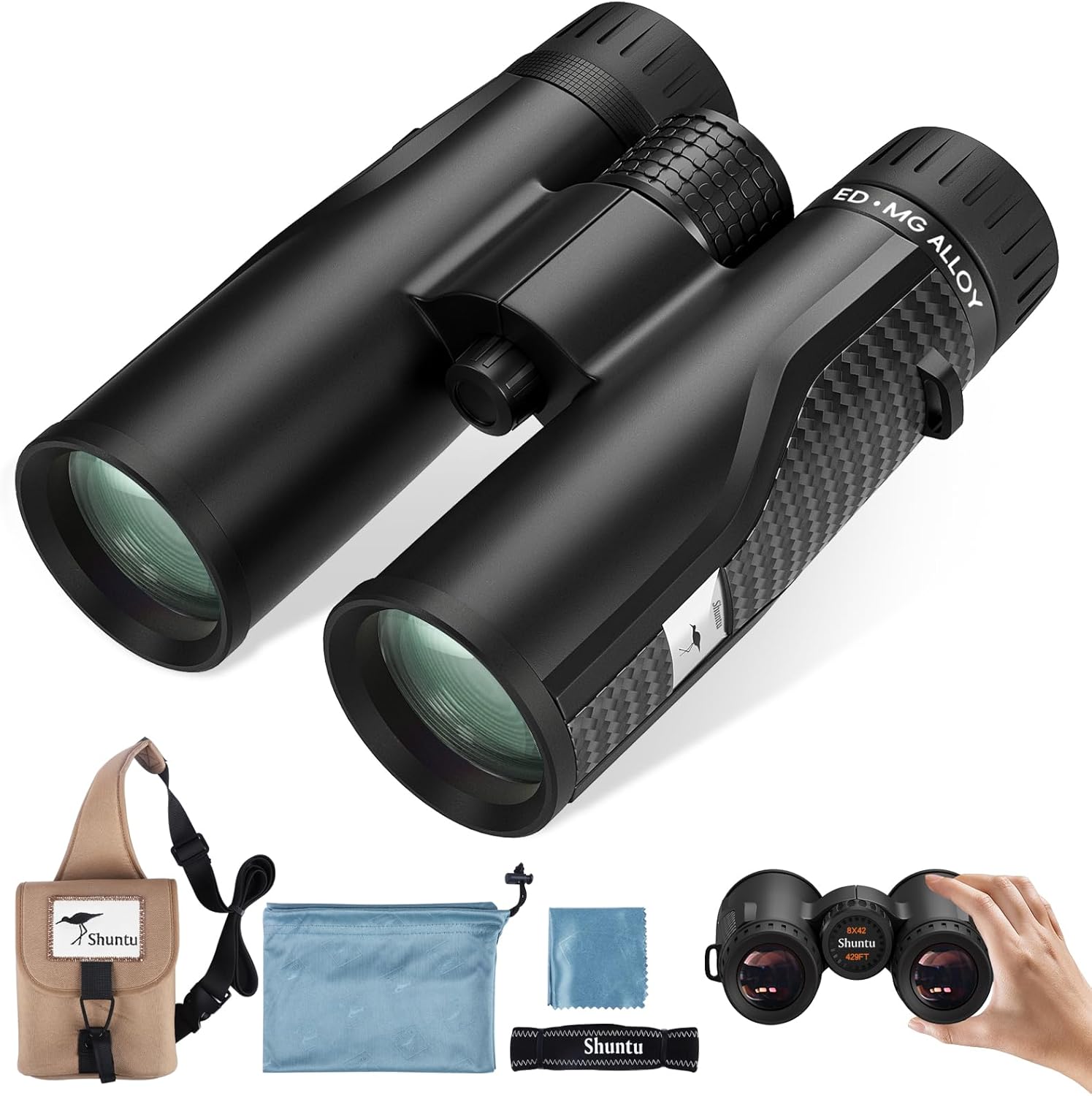 Premium ED Binoculars 10x42 for Bird Watching and Hunting