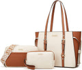 Women Fashion Synthetic Leather Handbag Tote Bag Set 4pcs - Versatile