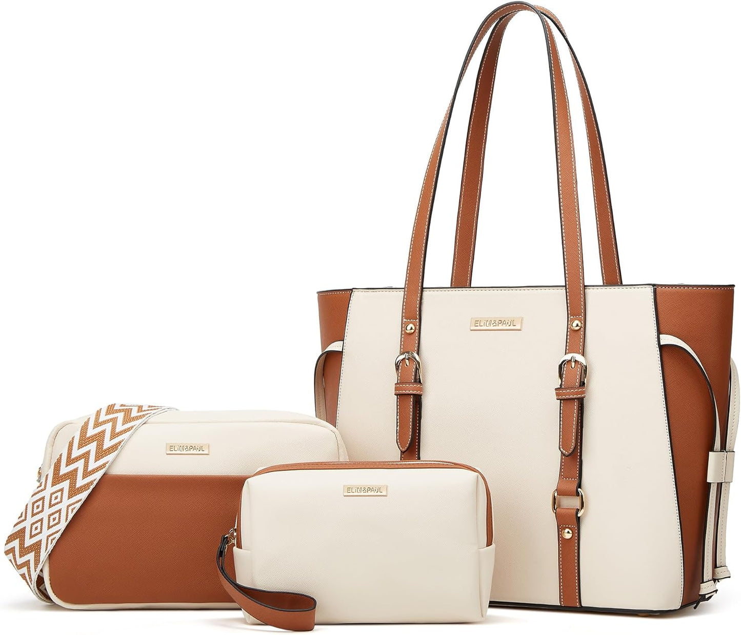 Women Fashion Synthetic Leather Handbags Tote Bag Set 4pcs
