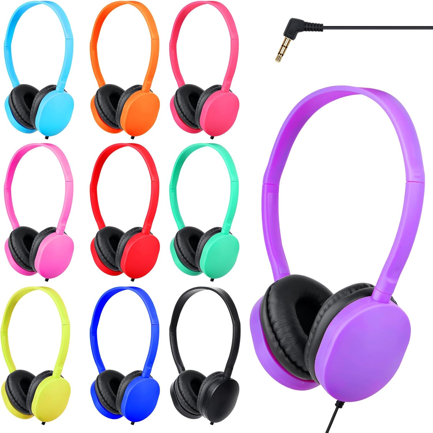Kids Headphones Bulk 25 Pack for Classroom Use and More