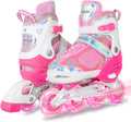 Adjustable Kids Inline Skates with Light Up Wheels - Ages 4-16