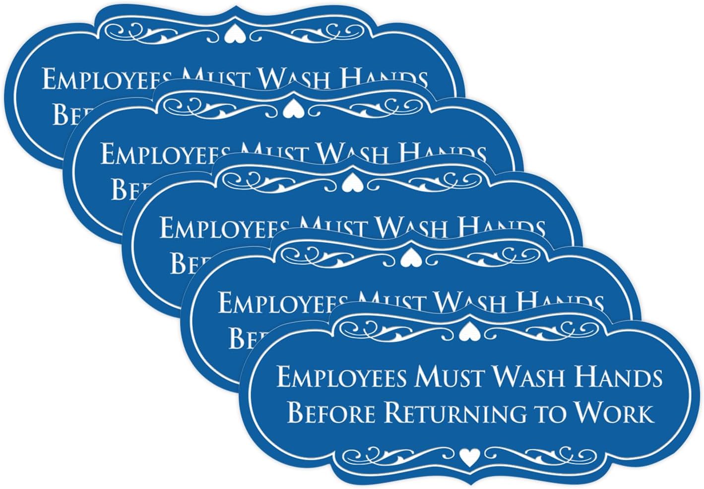 Employees Must Wash Hands Before Returning to Work Sign - 5 Pack
