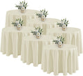 Fitable 6 Pack Ivory Round Tablecloths 120 in - Stain Resistant Linen
