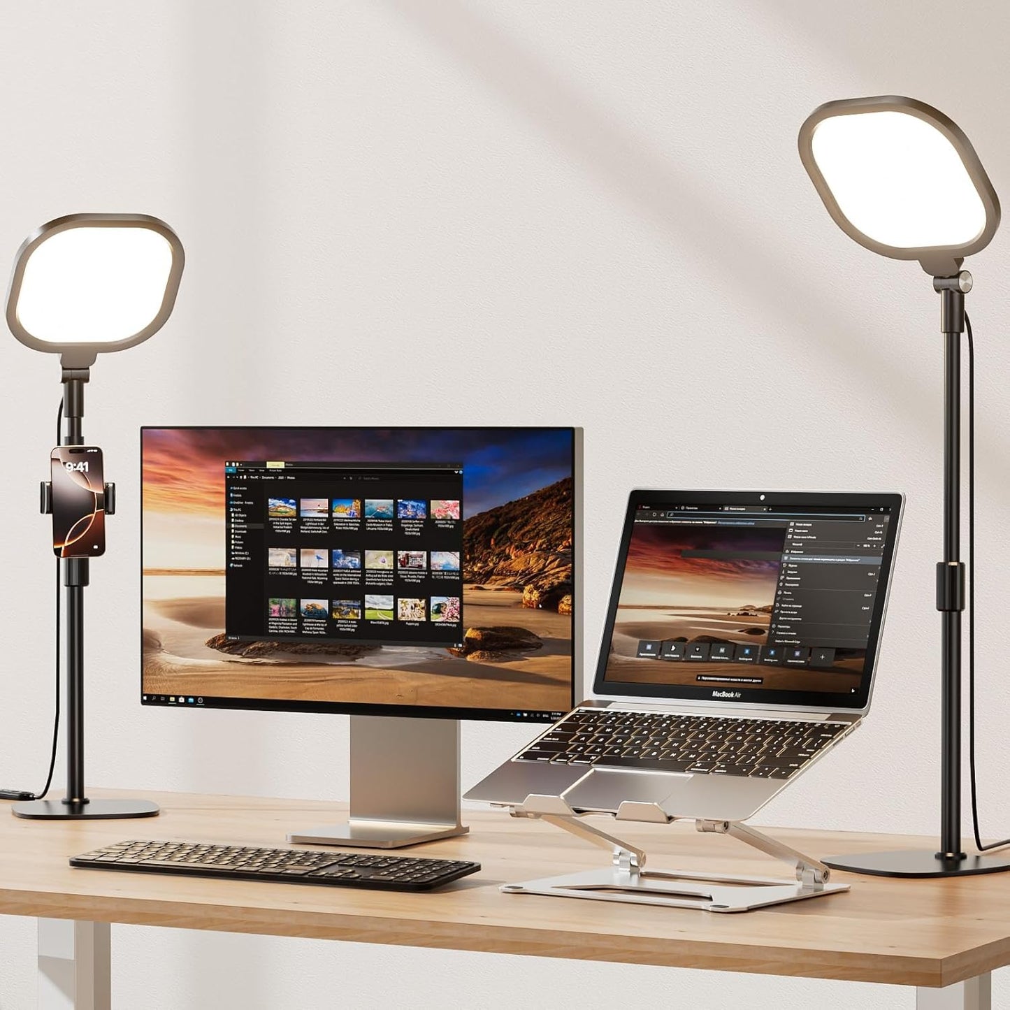 LitONES Dimmable Desk Lamp Set: Perfect Zoom Lighting