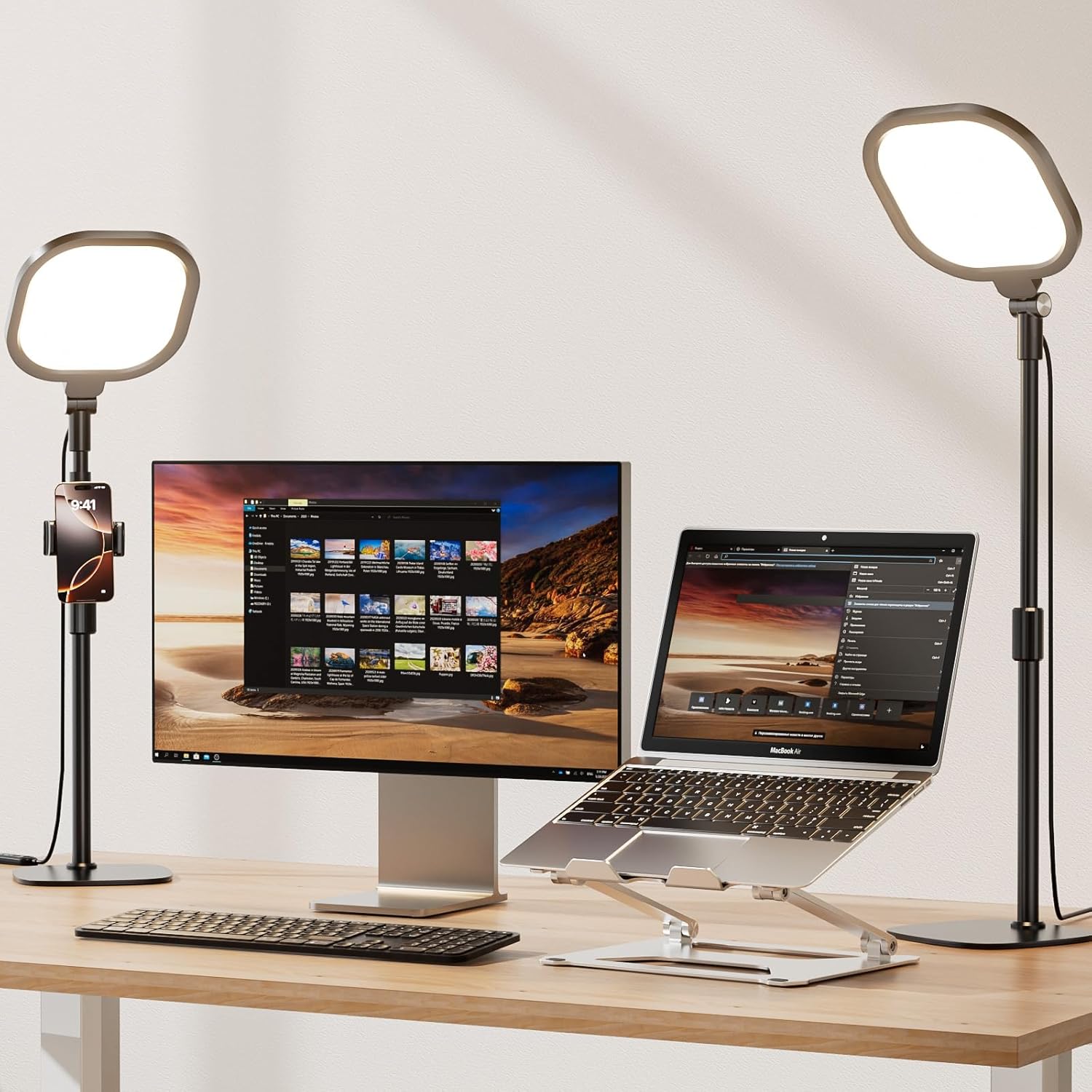 LitONES Dimmable Desk Lamp Set: Perfect Zoom Lighting