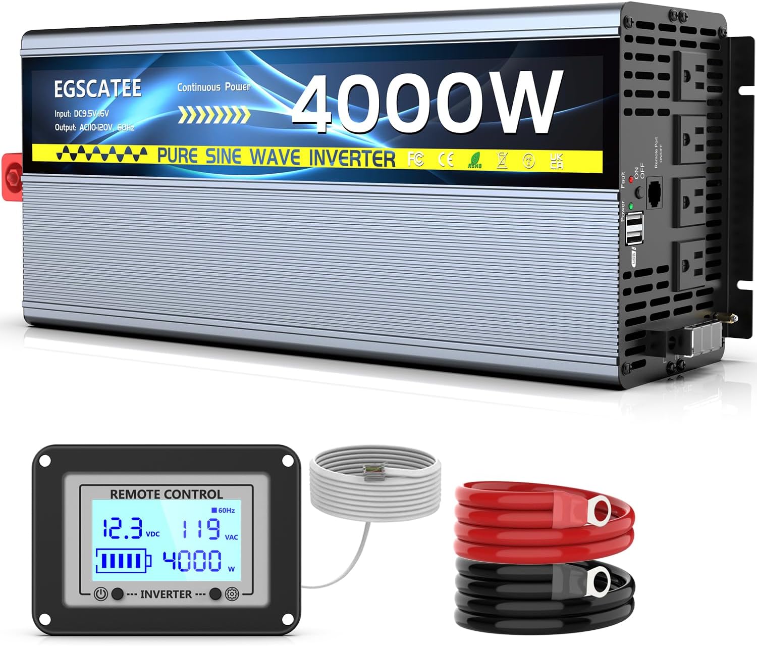 12V 4000W Pure Sine Wave Inverter for Off-Grid Power Needs