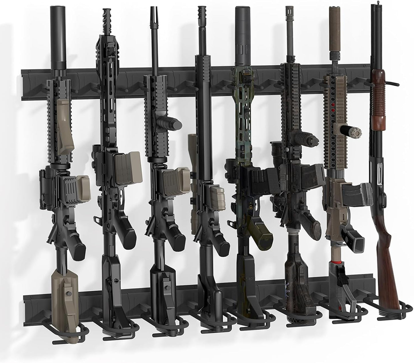Adjustable Gun Rack Wall Mount for Shotguns and Rifles Storage