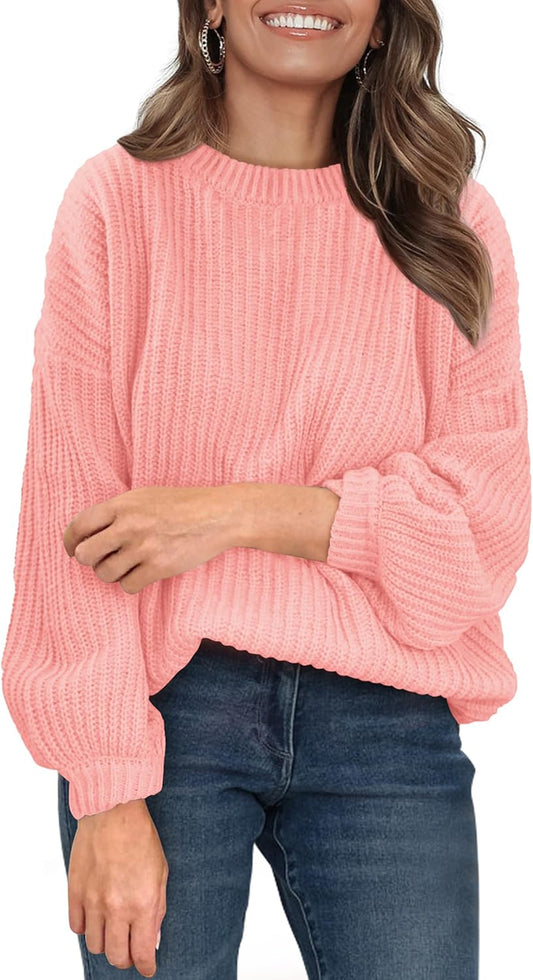 Fall Sweaters for Women 2025 Fashion Long Sleeve Knit Tops