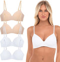 Wirefree Bra 4 Pack - Soft Foam Wireless T Shirt Bra Value Pack