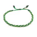Green Sailor Bracelet Handwoven Adjustable Wax Cord - Nautical Style