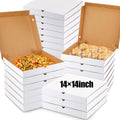 PerKoop 100 Pcs 14in Pizza Boxes Bulk Pack - Reusable Takeout Boxes