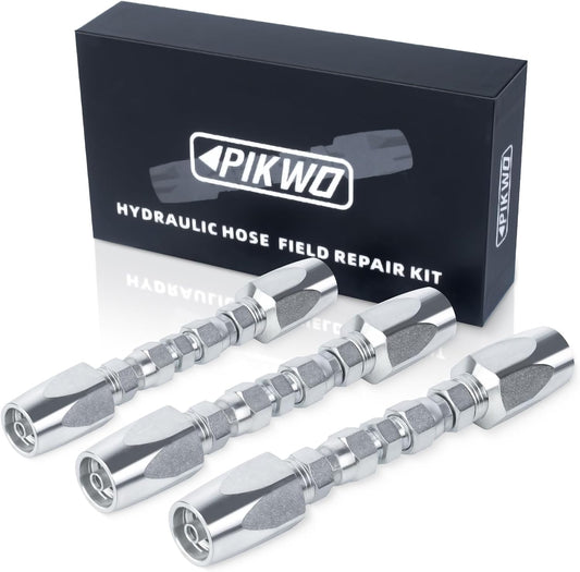3Pcs Hydraulic Hose Field Repair Kit for 2-Wire Braided Hoses