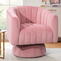 Kromax Pink Velvet Swivel Chair: Overstuffed Elegance!