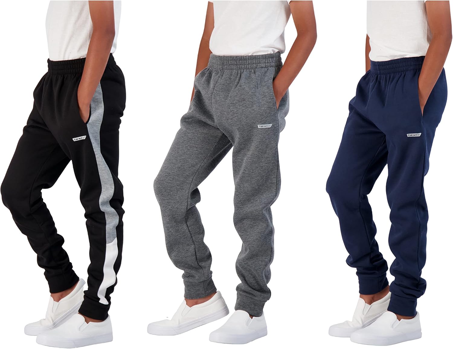 Hind Boys 3-Pack Fleece and Tricot Jogger Sweatpants for Kids