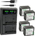 Kastar 4-Pack VW-VBG130 Battery and LTD2 USB Charger Replacement