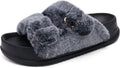 Fluff Slippers with Arch Support - Plush Platform Sliders for Women