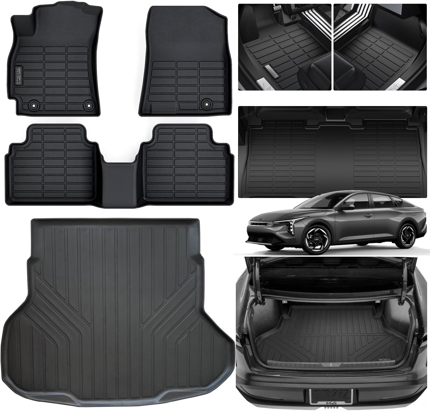 Custom Fit Floor Mats & Trunk Mat for 2025 KIA K4 Protection