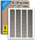 Return Air Grille 16x20 for 16x20 Duct Opening - 6 Pack