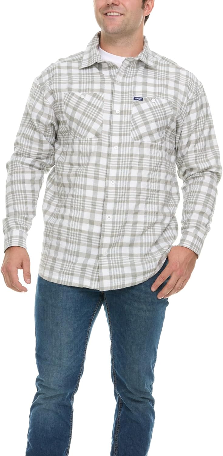 Wrangler Big and Tall Flannel Shirt for Men - Comfortable Style