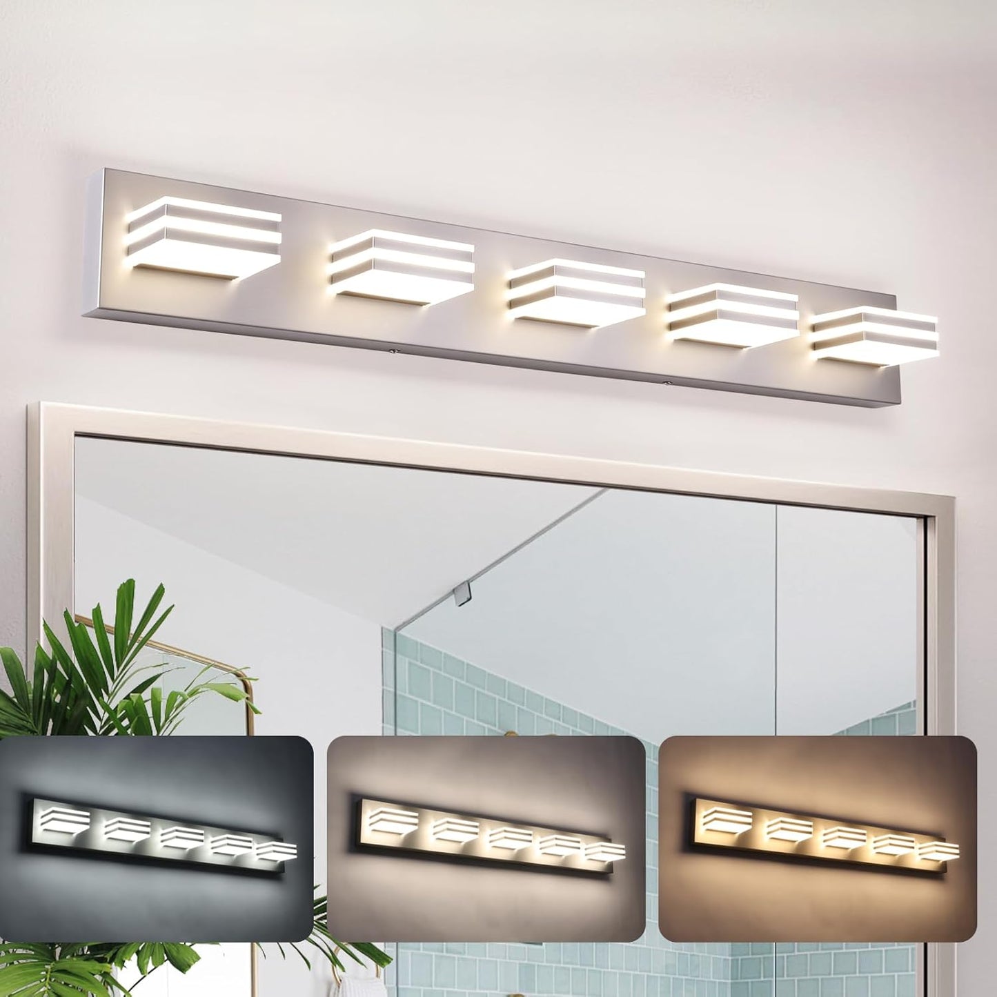 LED Wall Brushed Nickel Vanity Lights for Modern Bathrooms