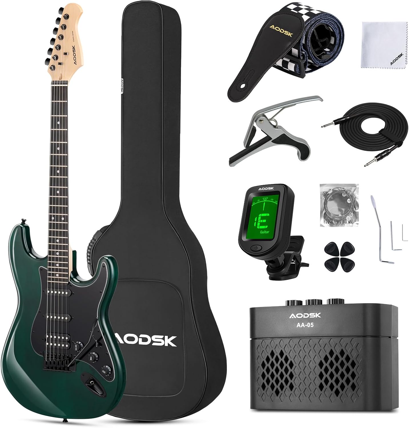 AODSK 39 Inch Beginner Electric Guitar Kit with AMP and Accessories