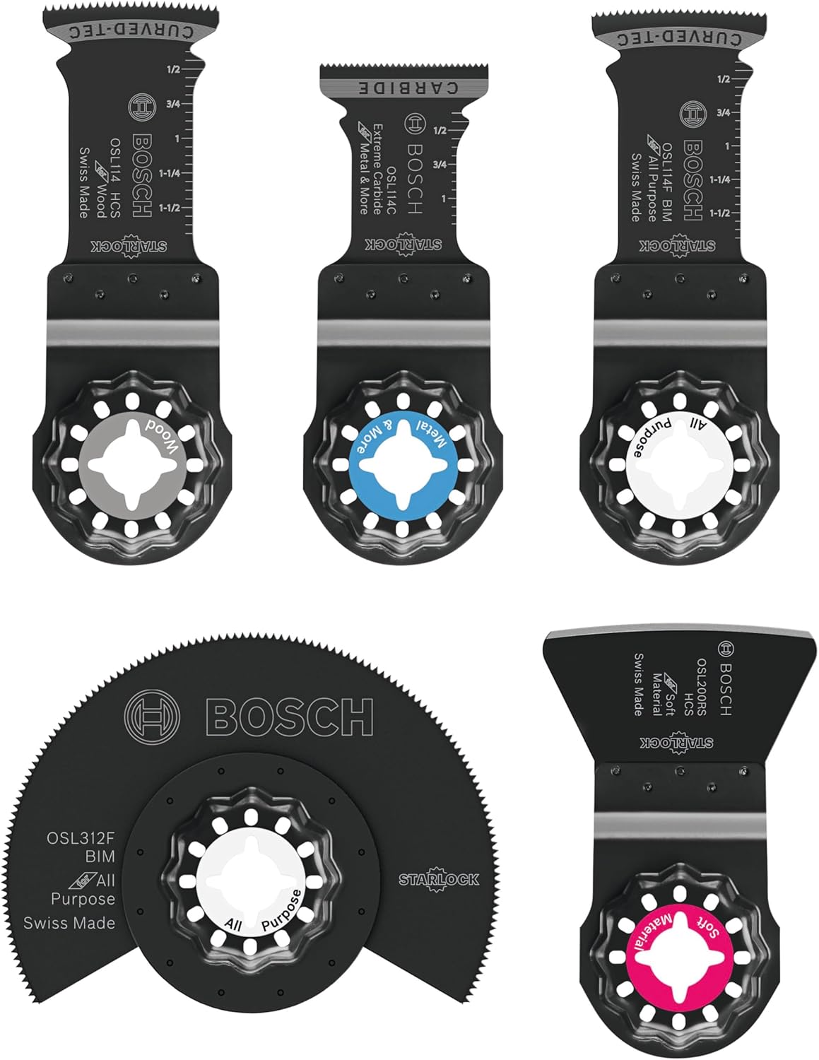 BOSCH OSL005L 5 pc. Starlock Oscillating Multi-Tool Blade Set
